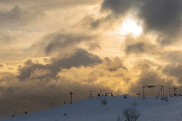 Ski resort in the morning