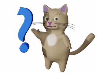 Cat and Question mark