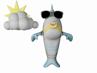 Fish and Sunglasses and sunny sky