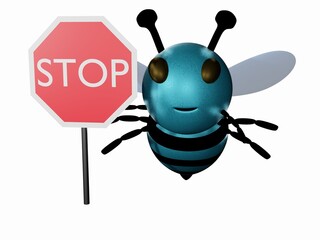 Blue Bee and Stop