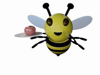 Bee and apple