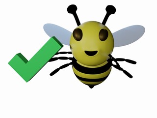 Bee and checkmark