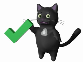 Cat and checkmark