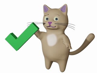 Cat and checkmark