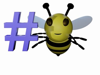 Bee and Hashtag