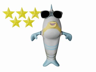 Fish and Sunglasses and 5 stars