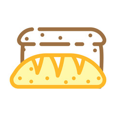 loaf bread color icon vector. loaf bread sign. isolated symbol illustration