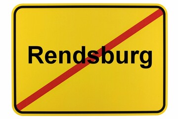 Illustration eines Ortsschildes der Stadt Rendsburg