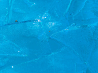 Frozen blue water surface