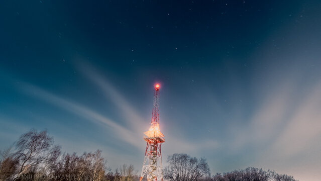 gmdss tower at night 
