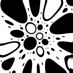 Abstract illustration for design. Black and white template. circles, spots.