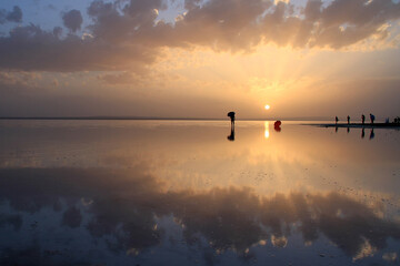 sunrise on the salt lake