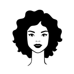 Beautiful silhouette of hairstyle for women. Female icon for beauty salon.  Vector illustration.