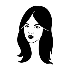 Beautiful silhouette of hairstyle for women. Female icon for beauty salon.  Vector illustration.