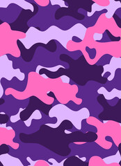 Camouflage background illustration. Purple-pink colors texture.