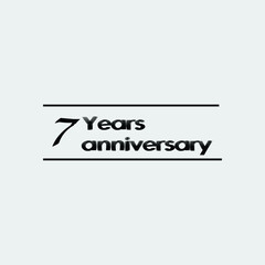 7 year anniversary black rise vector, icon, logo, stamp illustration