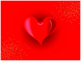 realistic red heart, heart shape, 3d heart background