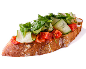 bruschetta on white background for restaurant menu