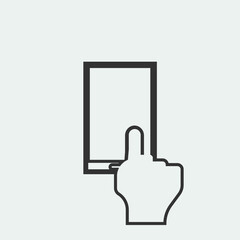 Touch screen phone vector icon illustration sign
