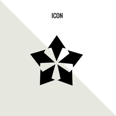 Fototapeta premium Five way direction vector icon illustration sign