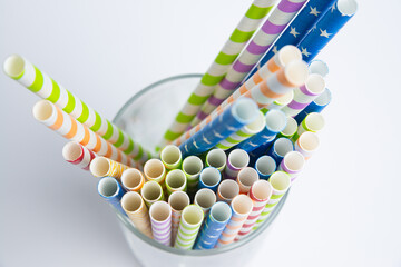 Drinking straws colorful coming together.
