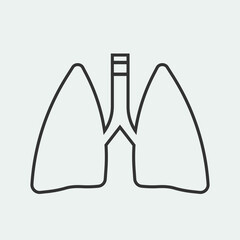 Lungs vector icon illustration sign