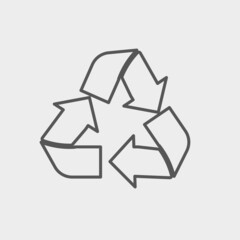 Recycle vector icon illustration sign