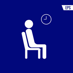 Sitting on chair vector icon illustration sign