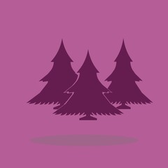 Obraz premium Christmas tree vector icon illustration sign