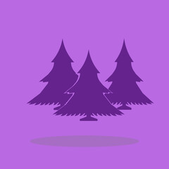 Obraz premium Christmas tree vector icon illustration sign