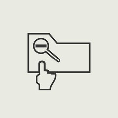 Folder search vector icon illustration sign