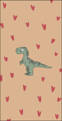 pattern with dinosaurs, T Rex