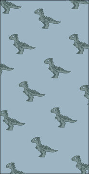 pattern with dinosaurs, carnosaur