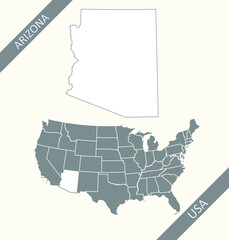 Arizona USA outline map printable
