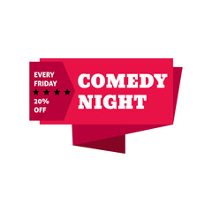 Comedy night show, discount at emblem design