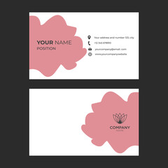 pink abstract business card, feminine