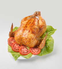 Peruvian food: Pollo a la brasa. Roast chicken.