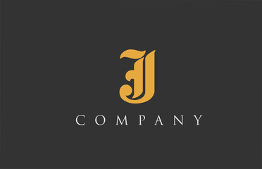 vintage letter J alphabet design. Creative logo icon template for company