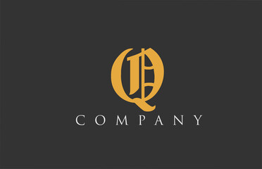vintage letter Q alphabet design. Creative logo icon template for company