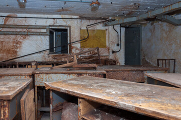 Abandoned military shelter from the Cold War in Poland 