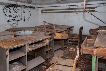 Abandoned military shelter from the Cold War in Poland 