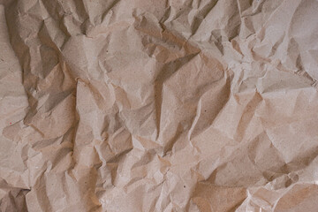 Crumpled brown paper background texture