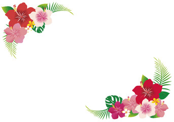 ハイビスカスのコーナーフレーム © matsukiyo