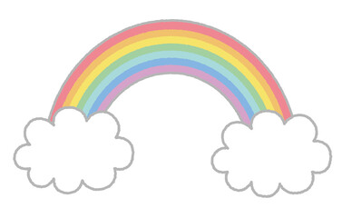 虹と雲のイラスト