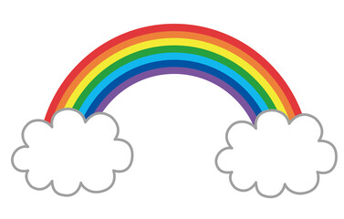 虹と雲のイラスト