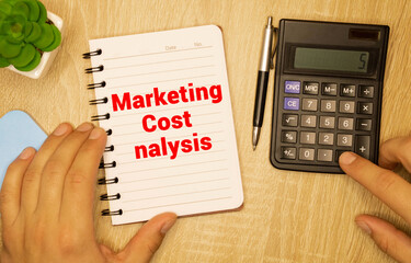 text Marketing Cost Analysis on white paper