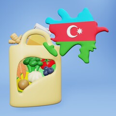 3d rendering of the need and consumption of nutrients for a healthy liver in Azerbaijan