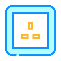 uk british socket color icon vector. uk british socket sign. isolated symbol illustration