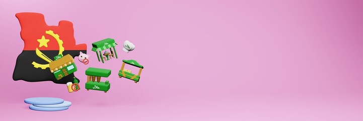 3d rendering of halal restaurants and places to eat in Angola for Eid Al Fitri, Eid Al Adha and Ramadan