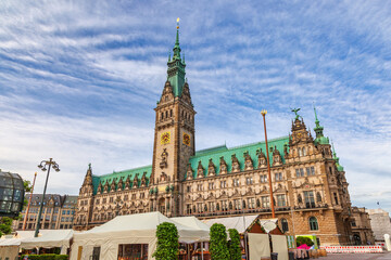 Fototapeta na wymiar Hamburg Germany, city skyline at Hamburg City Hall